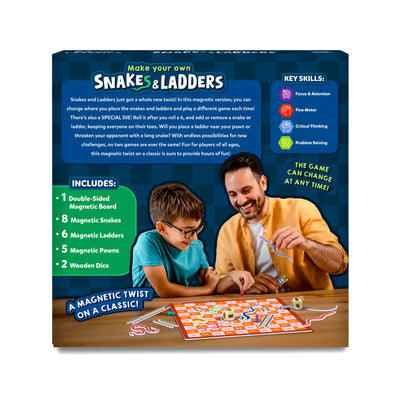 Magnetic Snakes & Ladders board game for interactive and customizable play for ages 4+