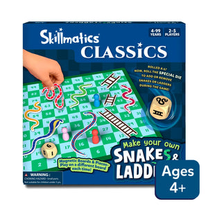 Snakes & Ladders magnetic and customizable boxed board game with magnetic pieces