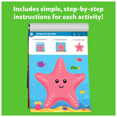 Children’s activity book with Sandy the Starfish craft exercise from Snip Snip Amazing Animals kit