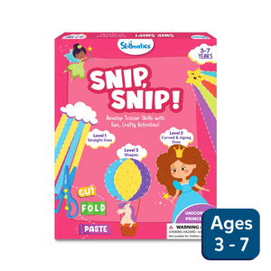 Children’s craft kit for developing scissor skills with unicorn and princess themed activities