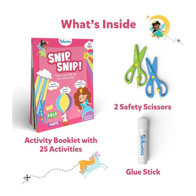 Kids craft kit for cutting and pasting activities from Snip Snip Unicorns & Princesses Art & Craft Kit
