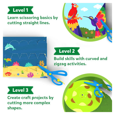Multi-level children’s scissor skills activity set from Snip Snip Amazing Animals Art & Craft Kit