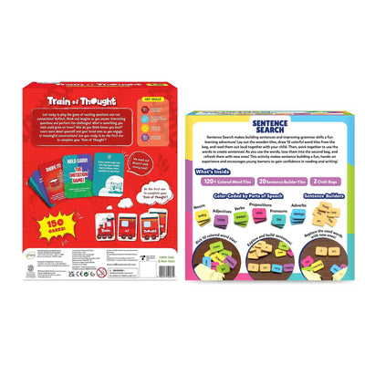 Educational board games for grammar skills and critical thinking in the Think Connect & Create Bundle