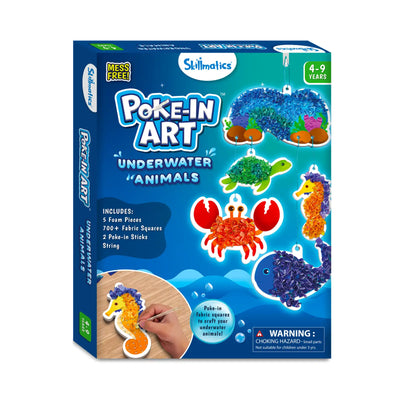 Colorful Poke-in Art kit for creating underwater animals with foam pieces and sticks