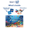 Children’s puzzle game set with game cards and puzzle pieces for Magical Underwater Animal Adventure