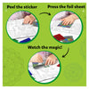 Instructions for foil art craft kit in the World Travel Adventure Pack for ages 4+