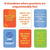 Colorful question cards for the Who Knows You Best? card game for ages 8 and up