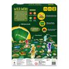 Back of Wild Webs Animal Learning Board Game box showing colorful spider web design