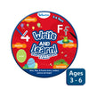 Red educational learning kit for toddlers with write and wipe cards and markers