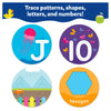 Vibrant educational game with interactive tracing activities for patterns shapes letters and numbers in Write and Learn Cards for Toddlers