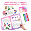 Children’s storybook kit with stickers, writing prompts, and colorful pens for Fantasy Art Adventure Bundle