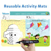 Reusable activity mat for children to practice writing letters and drawing with marker