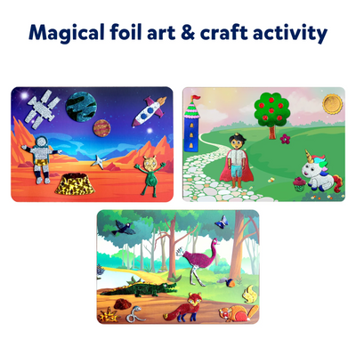 Foil Fun Mega Bundle: Collection of three colorful foil art and craft activity sets for children