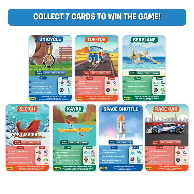Guess in 10: Things That Go! | Trivia card game (ages 6+)
