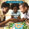 Family playing Sinking Stones strategy board game on a hexagonal board