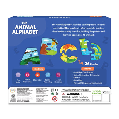 Educational animal alphabet puzzle set for kids ages 3 to 6 from The Animal Alphabet collection