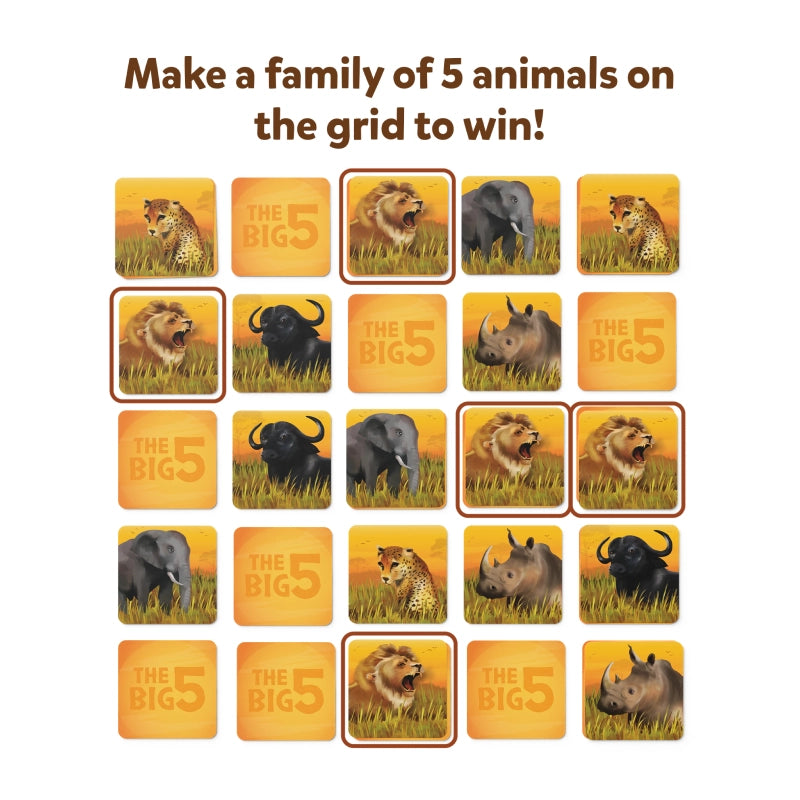 The Big 5 | Animal Themed Game of Secret Identities & Strategic Card-Flipping (ages 6+)